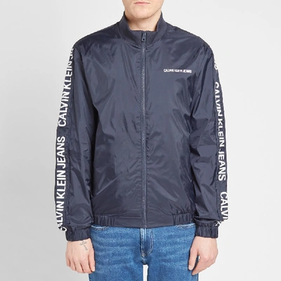 Shop Calvin Klein Side Logo Track Jacket In Blue