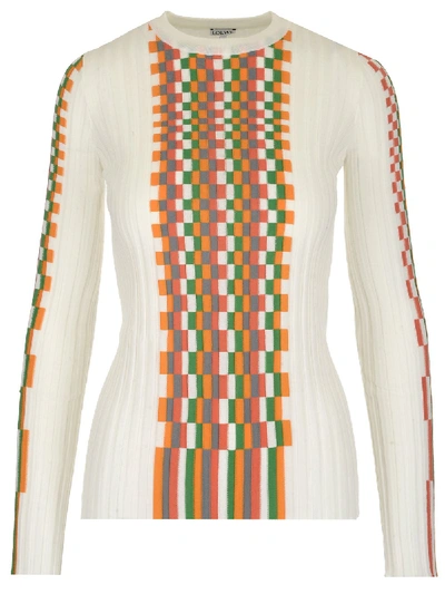 Shop Loewe Graphic Print Knitted Sweater In Multi