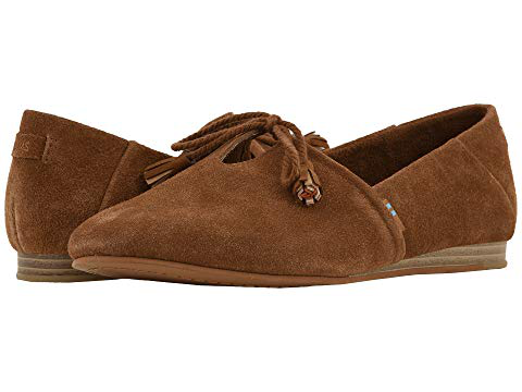 toms dark amber suede