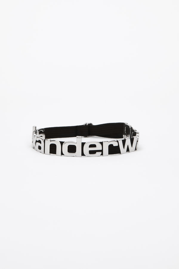alexander wang metal logo belt