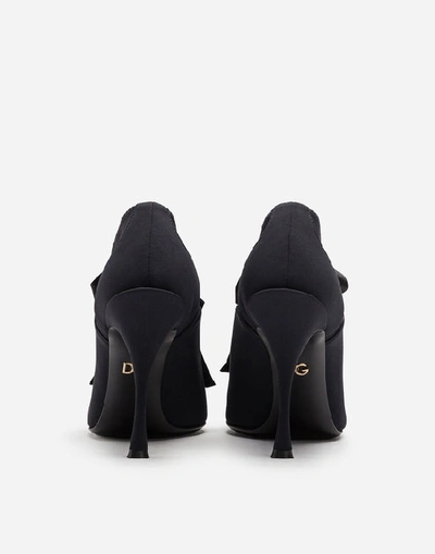 Shop Dolce & Gabbana Stretch Jersey Oxfords In Black