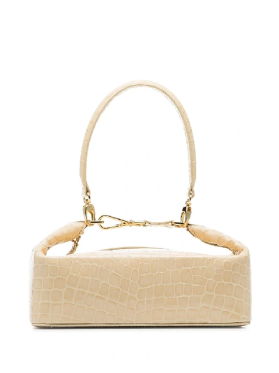 Shop Rejina Pyo Neutral Olivia Crocodile-embossed Leather Box Bag - Neutrals
