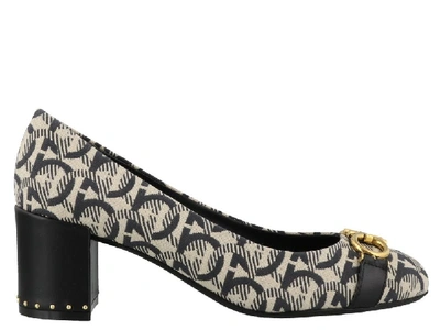 Shop Ferragamo Salvatore  Gancini Pattern Pumps In Multi