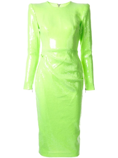 Shop Alex Perry Sequin Embellished Dress - Green