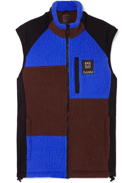 Ganni 66 North Katla Shell-trimmed Fleece Vest In Black | ModeSens