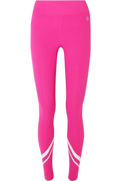 Shop Tory Sport Printed Stretch-tactel Leggings In Bright Pink