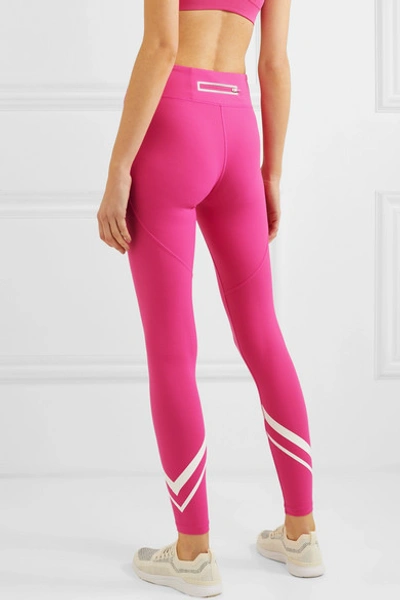 Shop Tory Sport Printed Stretch-tactel Leggings In Bright Pink