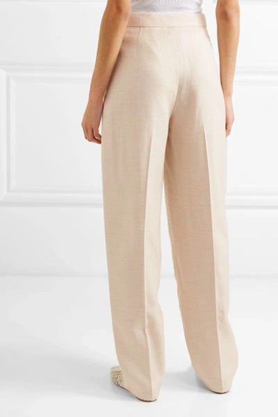 Shop Stella Mccartney Woven Wide-leg Pants In Beige