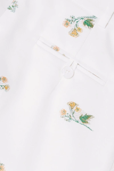 Shop Racil Max Cotton-blend Jacquard Shorts In White