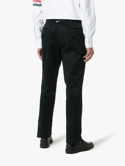 Shop Thom Browne Unconstructed Cotton Twill Trouser In 415 Blue