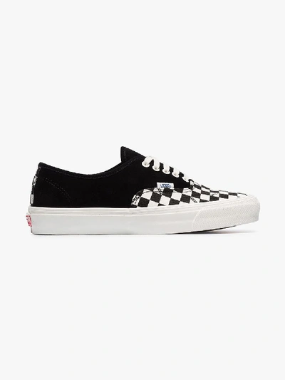 Shop Vans Black Og Authentic Check Print Suede Low Top Sneakers