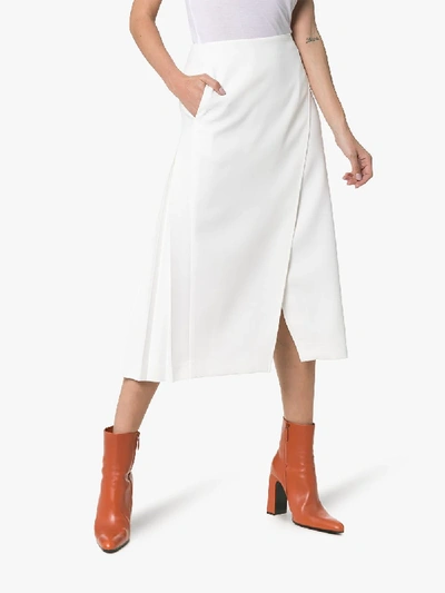 Shop Beaufille Kari Pleated Midi Skirt In White