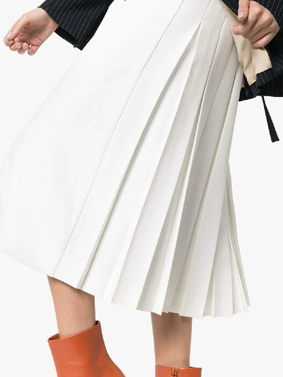 Shop Beaufille Kari Pleated Midi Skirt In White