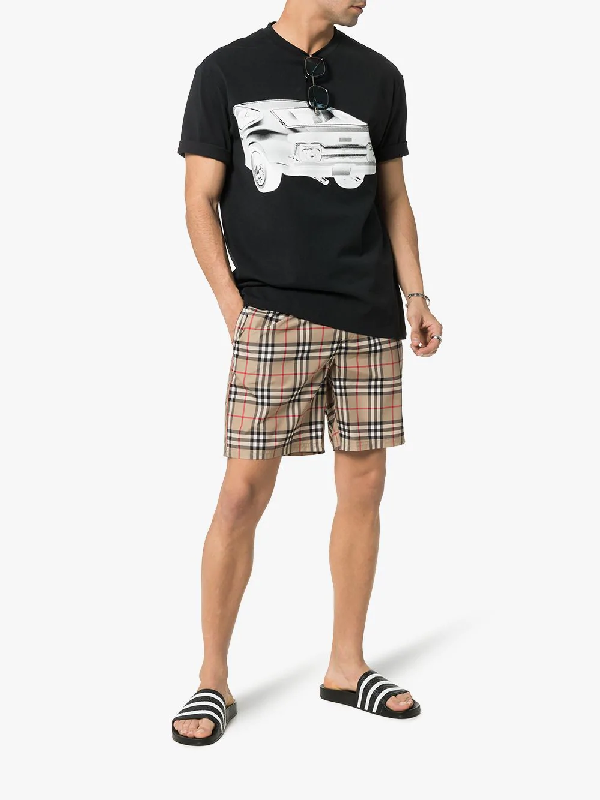 vintage check drawcord swim shorts