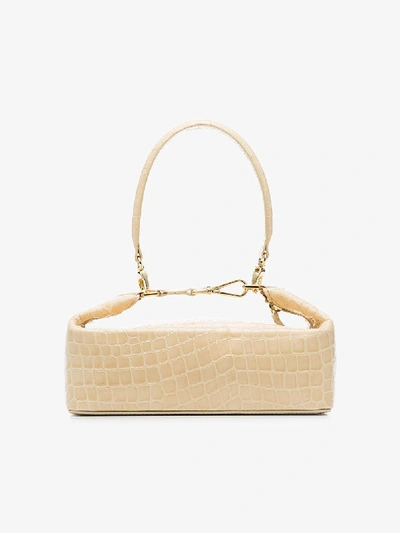 Shop Rejina Pyo Neutral Olivia Crocodile-embossed Leather Box Bag In Neutrals