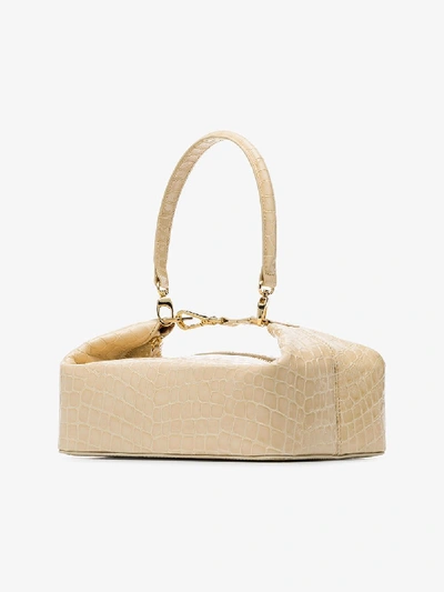 Shop Rejina Pyo Neutral Olivia Crocodile-embossed Leather Box Bag In Neutrals