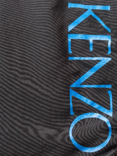 Shop Kenzo Logo Print Swim Shorts In Black