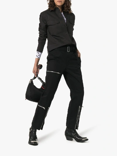 Shop Helmut Lang Pocket-detail Cotton-blend Shirt In Black