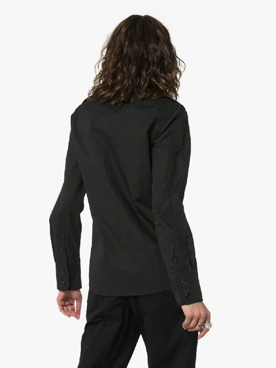 Shop Helmut Lang Pocket-detail Cotton-blend Shirt In Black