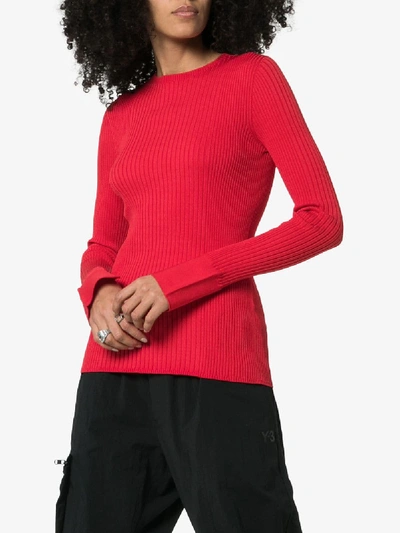 Shop Juunj Juun.j Ribbed-knit Jumper In Red