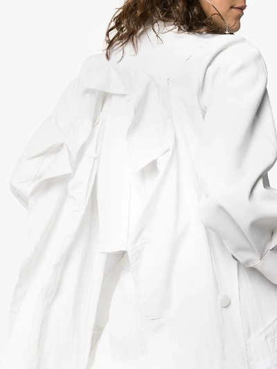Shop Helmut Lang Belted Trench Coat In White
