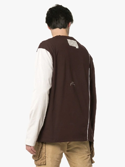 Shop A-cold-wall* Front Patch Cotton Long Sleeve T-shirt In Brown
