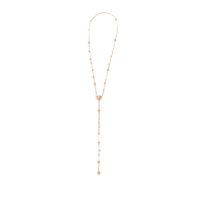 Shop Mattia Cielo Rugiada Diamond Pave Lariat Necklace In Rosegold