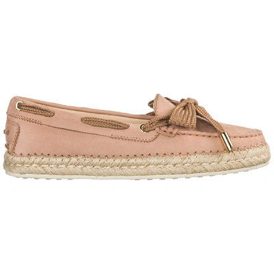 Shop Tod's Braided Sole Espadrilles In Pink