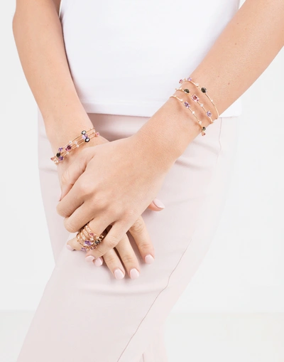 Shop Mattia Cielo Rugiada Three-circle Wrap Bracelet In Rosegold