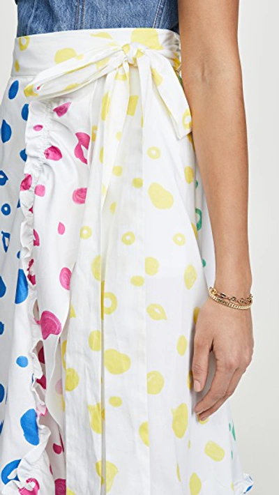 Shop Mira Mikati Contrast Polka-dot Skirt In Multi