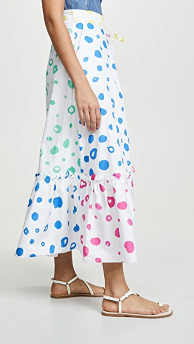 Shop Mira Mikati Contrast Polka-dot Skirt In Multi