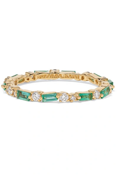 Shop Suzanne Kalan 18-karat Gold, Emerald And Diamond Ring