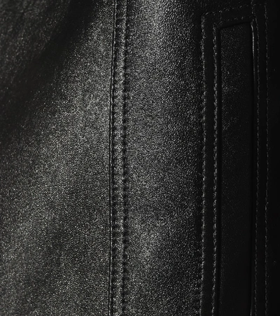 Shop Saint Laurent Embroidered Leather Jacket In Black