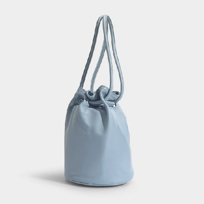 Shop Mansur Gavriel Drawstring Pouch Bag In Blue