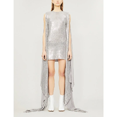 Shop Ashish Luna Sequin-embellished Dress In Silver Ring