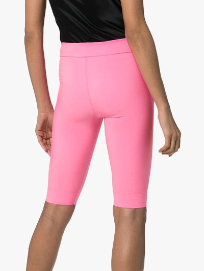 Shop Michael Lo Sordo High-waisted Pocketed Knee-length Shorts In Pink