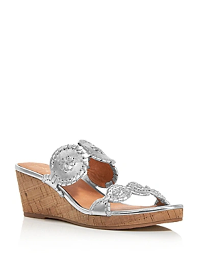 Shop Jack Rogers Women's Lauren Wedge Sandals In Silver