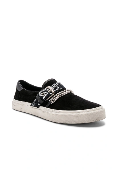 Shop Amiri Slip On Bandana Suede Sneaker In Black.