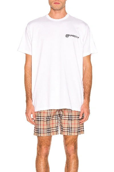 Shop Burberry Registered Tee In White In Optic White