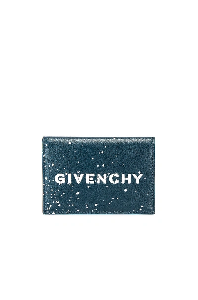 Shop Givenchy Graffiti Logo Wallet In Oil Blue