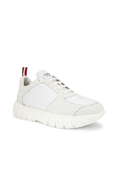 Shop Thom Browne Raised Running Sneaker In White