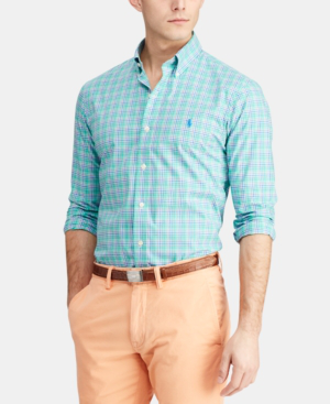 polo ralph lauren men's classic fit stretch poplin shirt