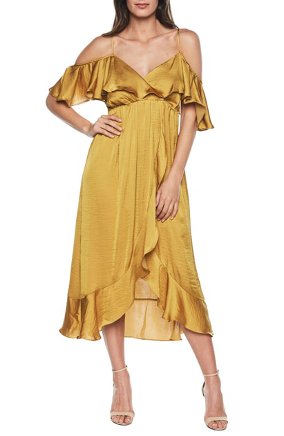 bardot gold dress