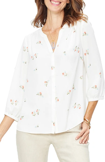 Shop Nydj Pleat Back Blouse In Native Vanilla Floral