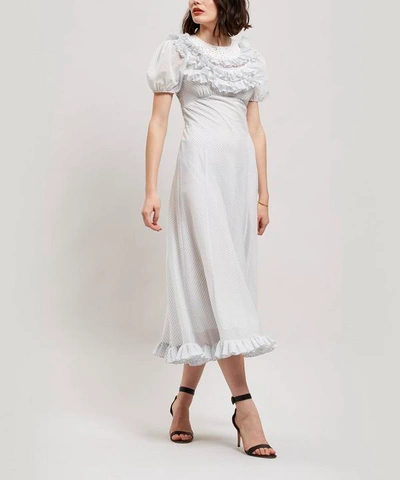 Shop Alexa Chung Frilled Short-sleeved Midi Dress