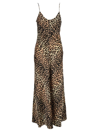 Shop Ganni Leopard Print Slip Dress