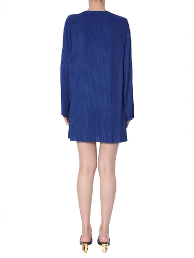Shop Givenchy Pleated Dress In Blu