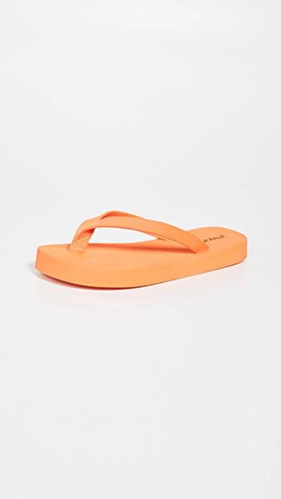 Shop Jeffrey Campbell Surfin Flip Flops In Orange Neon