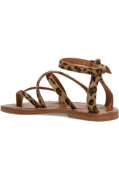 Shop Kjacques Epicure Leopard-print Calf Hair Sandals In Leopard Print