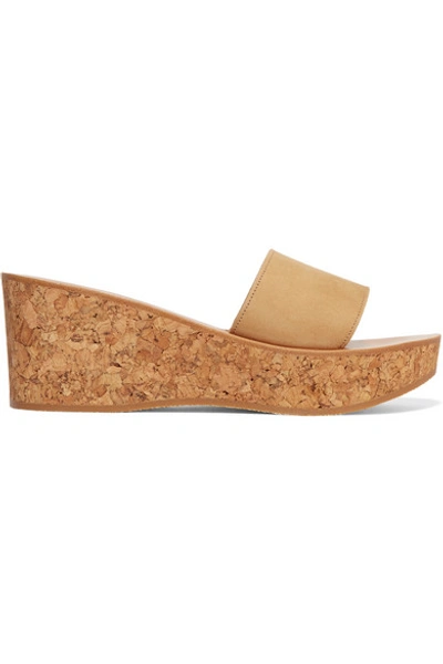 Shop Kjacques Kirielle Nubuck Wedge Sandals In Beige